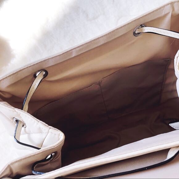 Sam Edelman Ivory Quilted Faux Leather Backpack - Picture 2 of 12